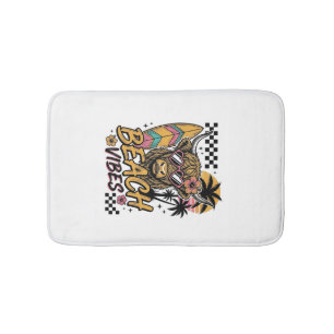 Beach Vibes Highland Cow Summer Vector Art_1 Bath Mat