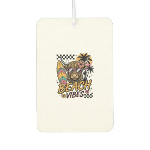 Beach Vibes Highland Cow Summer Vector Art_1 Car Air Freshener