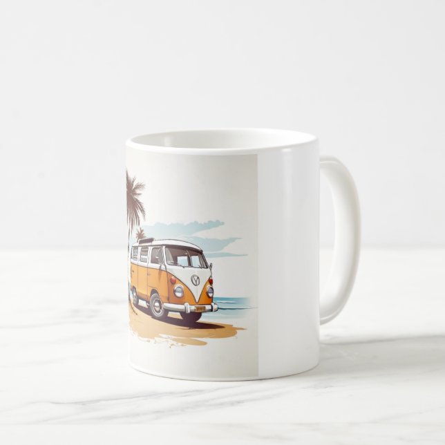  Beach Vibes Kombi Mug - Retro Surfing Serenity (Front Right)