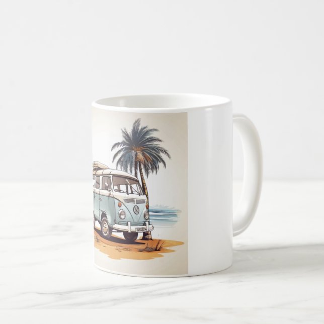  Beach Vibes Kombi Mug - Retro Surfing Serenity (Front Right)