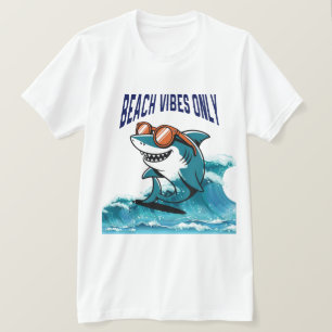 Beach Vibes Only – Cool Shark with Sunglasses T-Shirt