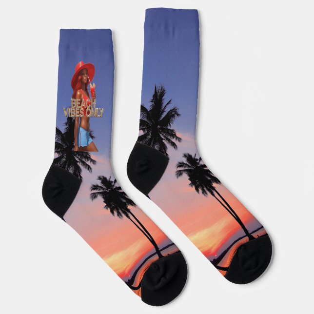 Beach Vibes Only Crew Socks (Right)