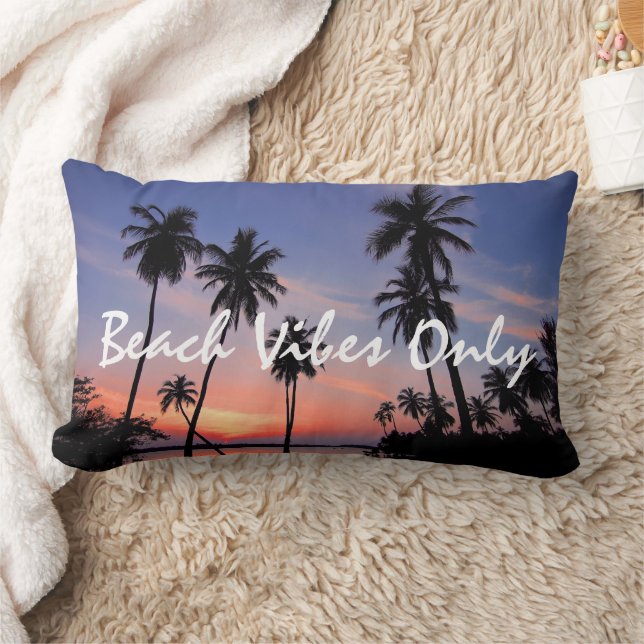Beach Vibes Only Throw Pillow (Blanket)