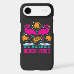 Beach Vibes Pink Flamingos Design