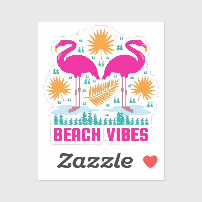 Beach Vibes Pink Flamingos Design (Sheet)