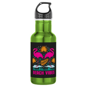 Beach Vibes Pink Flamingos Design 532 Ml Water Bottle