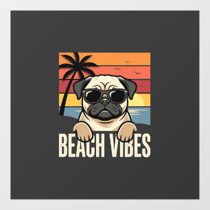 Beach Vibes Pug Dog Sunset