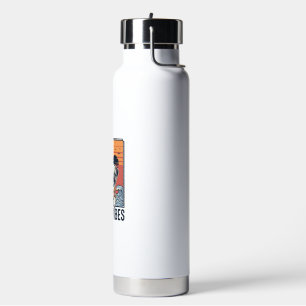 Beach Vibes Pug Vintage Engraving Design_1 Water Bottle