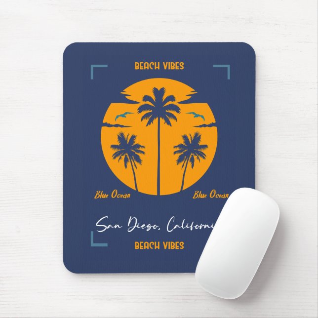 Beach Vibes San Diego Mouse Pad (With Mouse)