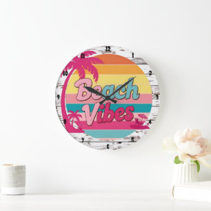 Beach Vibes Sunset Clock Tropical