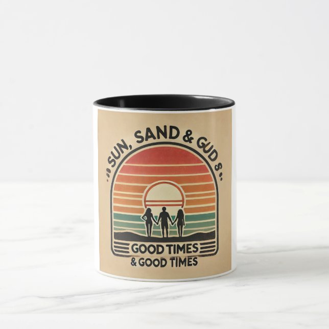 Beach Vibes Sunset Friendship Goals  Mug (Center)