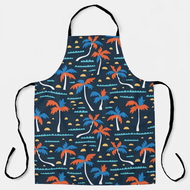Beach Vibes: Vintage Hawaiian Elegance. Apron (Front)