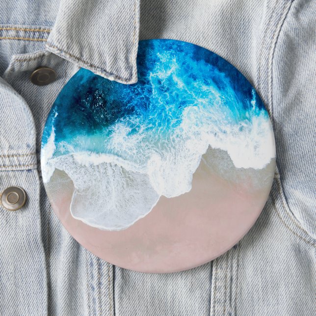 Beach View 6 Cm Round Badge (In Situ)