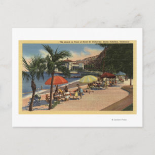 Beach View in Front of Hotel St. Catherine Postcard