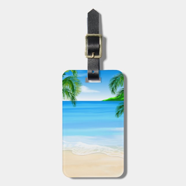 Beach View Luggage Tag (Front Vertical)