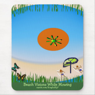 Beach Visions While Mowing Mousepad