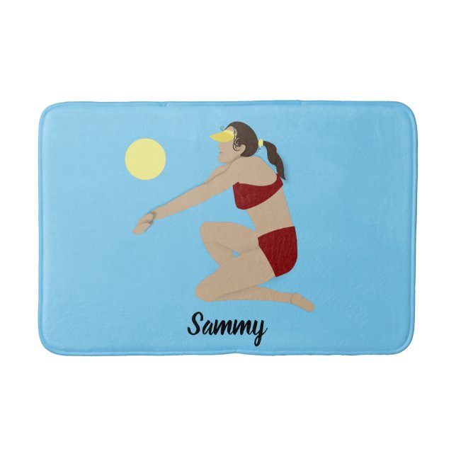 Beach Volleyball Bath Mat (Front)