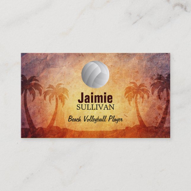 Beach Volleyball Business Cards (Front)