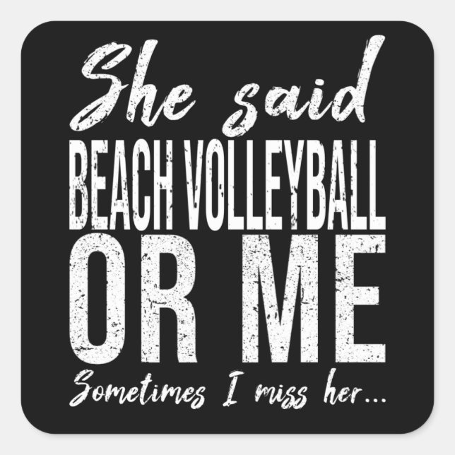 Beach Volleyball funny gift idea Square Sticker (Front)