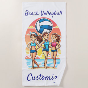 Beach Volleyball Girls Thunder_Cove Beach Towel