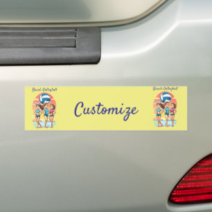 Beach Volleyball Girls Thunder_Cove Bumper Sticker