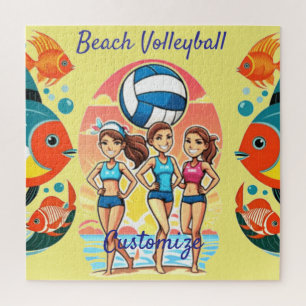 Beach Volleyball Girls Thunder_Cove Jigsaw Puzzle