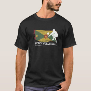 Beach Volleyball Grenada Flag Love Volleyball Play T-Shirt