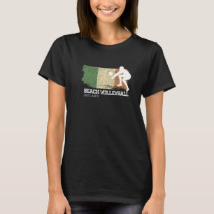 Beach Volleyball Ireland Flag Love Volleyball Play T-Shirt