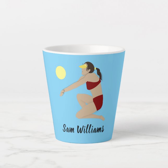 Beach Volleyball Latte Mug (Front)