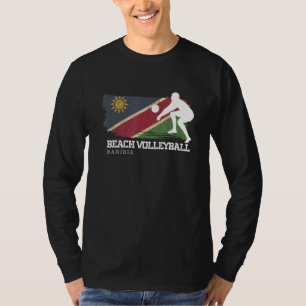 Beach Volleyball Namibia Flag Love Volleyball Play T-Shirt