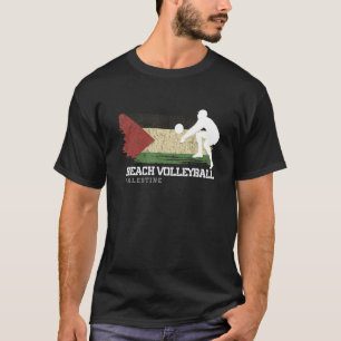 Beach Volleyball Palestine Flag Love Volleyball Pl T-Shirt