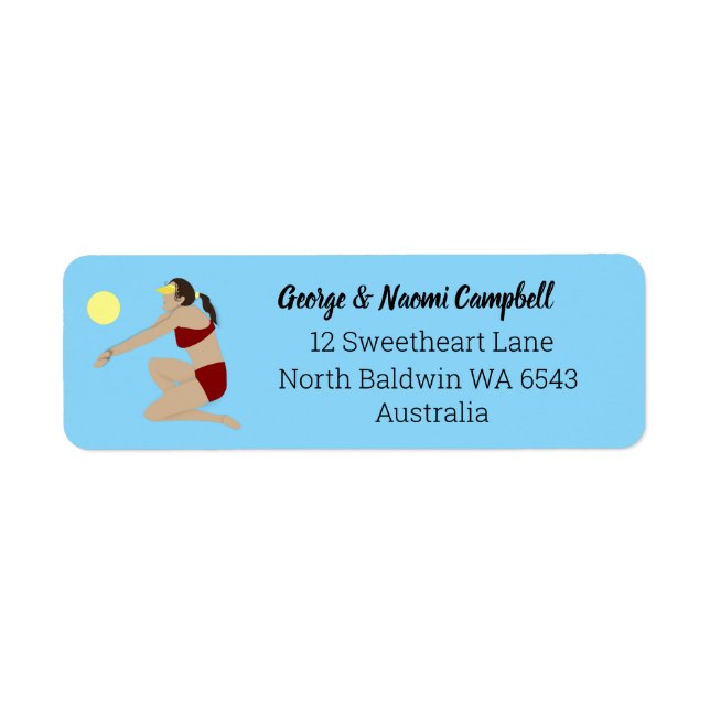 Beach Volleyball Return Address Label (Front)