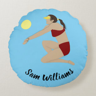 Beach Volleyball Round Cushion
