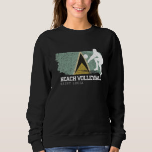 Beach Volleyball Saint Lucia Flag Love Volleyball Sweatshirt