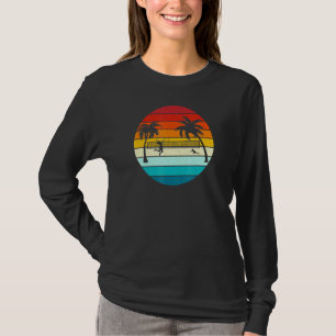 Beach Volleyball Vintage Retro Sunset Player Coach T-Shirt