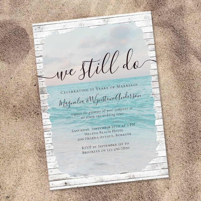 Beach Vow Renewal We Still Do Wedding Invitation (Creator Uploaded)