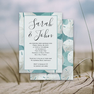 Beach Vows Sand Dollar Anniversary Ceremony Invitation