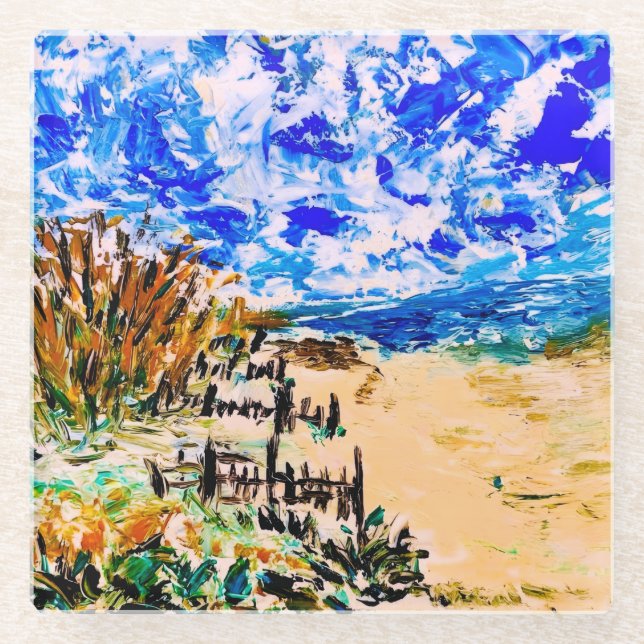 Beach Walk, Glass Coaster (Front)