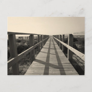 Beach Walk in Sepia Postcard