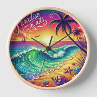  Beach Wall Clock