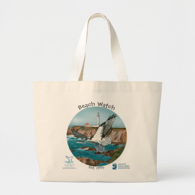 Beach Watch Tote-- North Coast Osprey Large Tote Bag (Front)