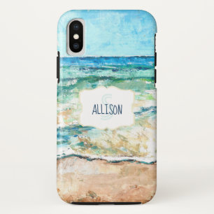 Beach Water Coastal Shoreline Monogram iPhone X Case