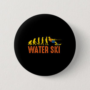 Beach Water Skier Evolution Water Skiing Wakeboard 6 Cm Round Badge