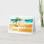 Beach Watercolor Christmas Card<br><div class="desc">Beach Watercolor Christmas Card. Original art by Lenila Batali.</div>