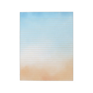 Beach Watercolor College Ruled Lined Notepad
