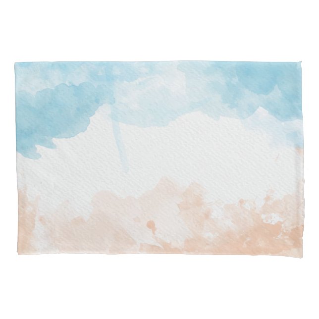 Beach Watercolor Pillowcase (Front)