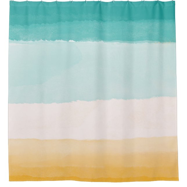 Beach Watercolor Shower Curtain (Front)