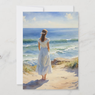 Beach Watercolor Study C Holiday Card