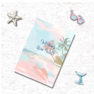Beach Watercolor Wedding Enclosure Card