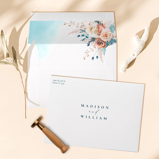 Beach Watercolor Wedding Envelope (Creator Uploaded)